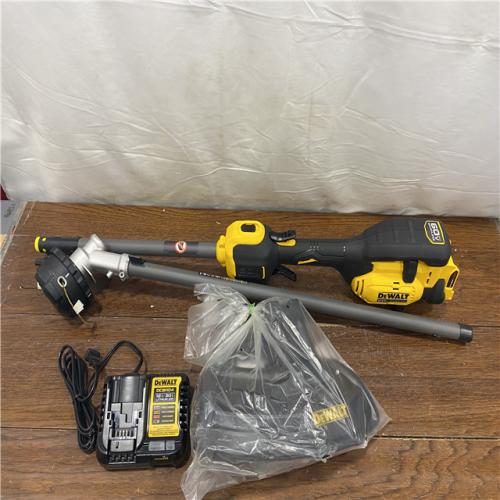 AS-IS DEWALT FLEXVOLT 60V MAX 17 in. Cordless Battery Powered Attachment Capable Trimmer Kit with (1) FLEXVOLT 3 Ah Battery & Charger
