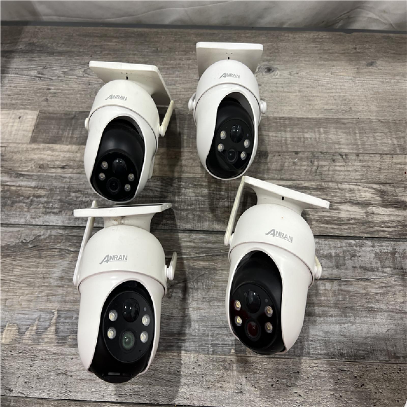 AS-IS ANRAN Solar Security Cameras Wireless Outdoor, 4-Cam Kit with Integrated Solar Panel
