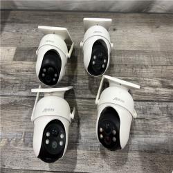 AS-IS ANRAN Solar Security Cameras Wireless Outdoor, 4-Cam Kit with Integrated Solar Panel