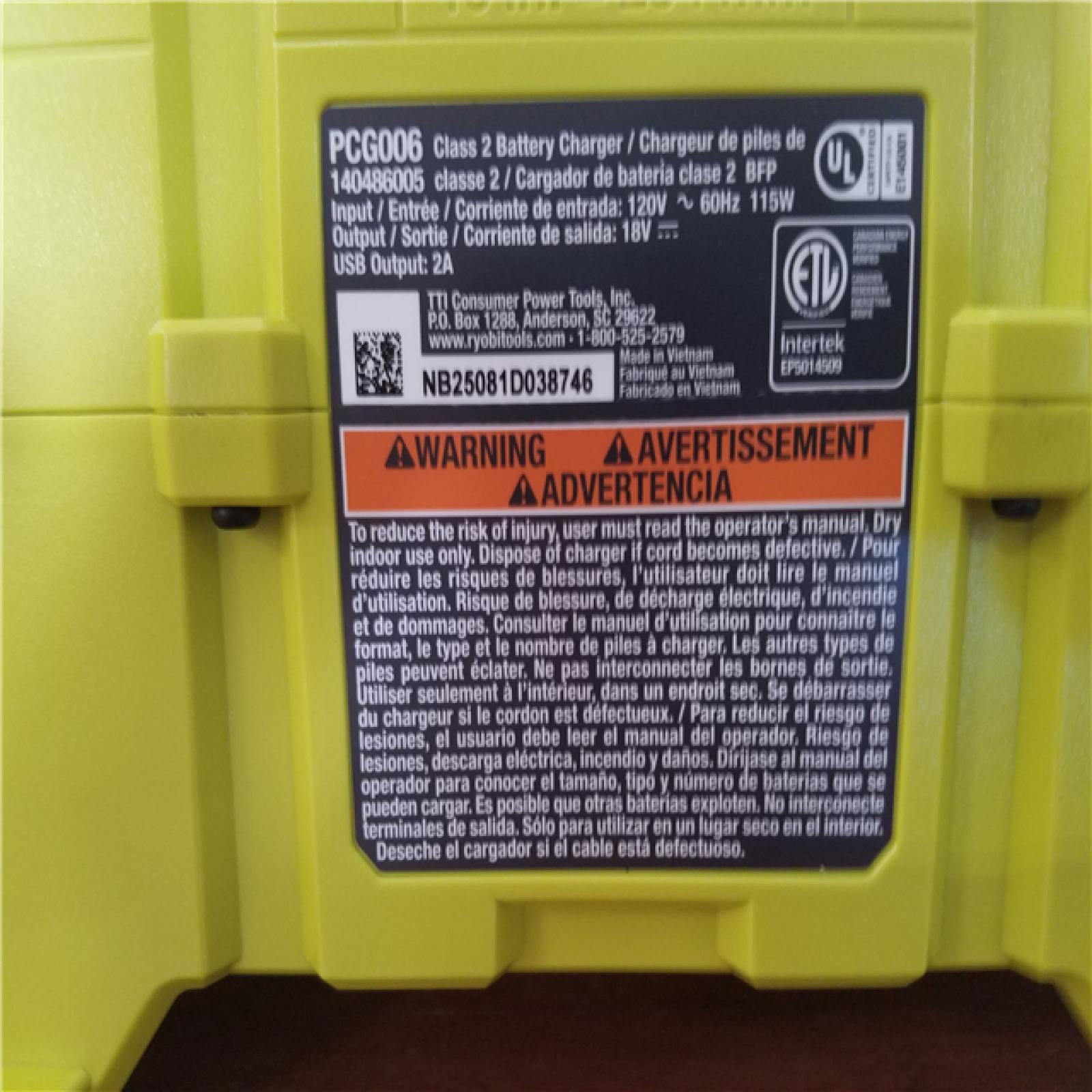 California AS-IS Ryobi One+ 18V 6-Port Fast Charger