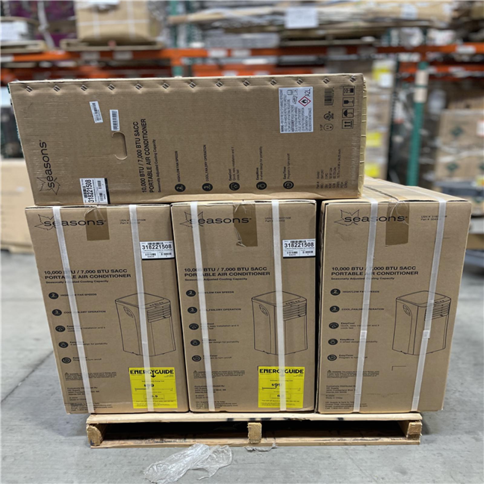 DALLAS LOCATION-NEW! SEASONS Portable 10000 BTU Air Conditioner PALLET (11 UNITS)