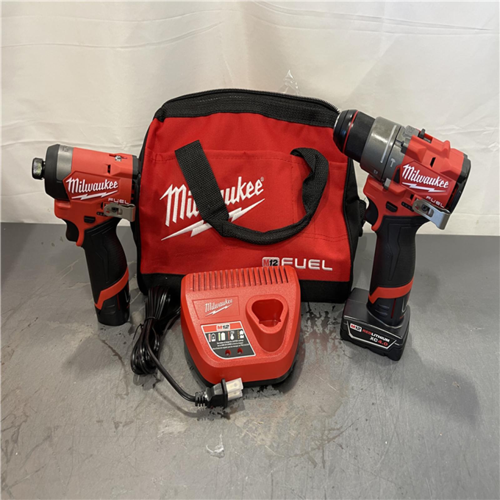 AS-IS - Milwaukee M12 FUEL 12-Volt Lithium-Ion Brushless Cordless Hammer Drill and Impact Driver Combo Kit