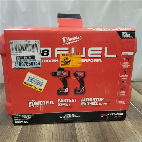 AS-IS Milwaukee M18 FUEL 18V Lithium-Ion Brushless Cordless Hammer Drill and Impact Driver Combo Kit (2-Tool) with 2 Batteries