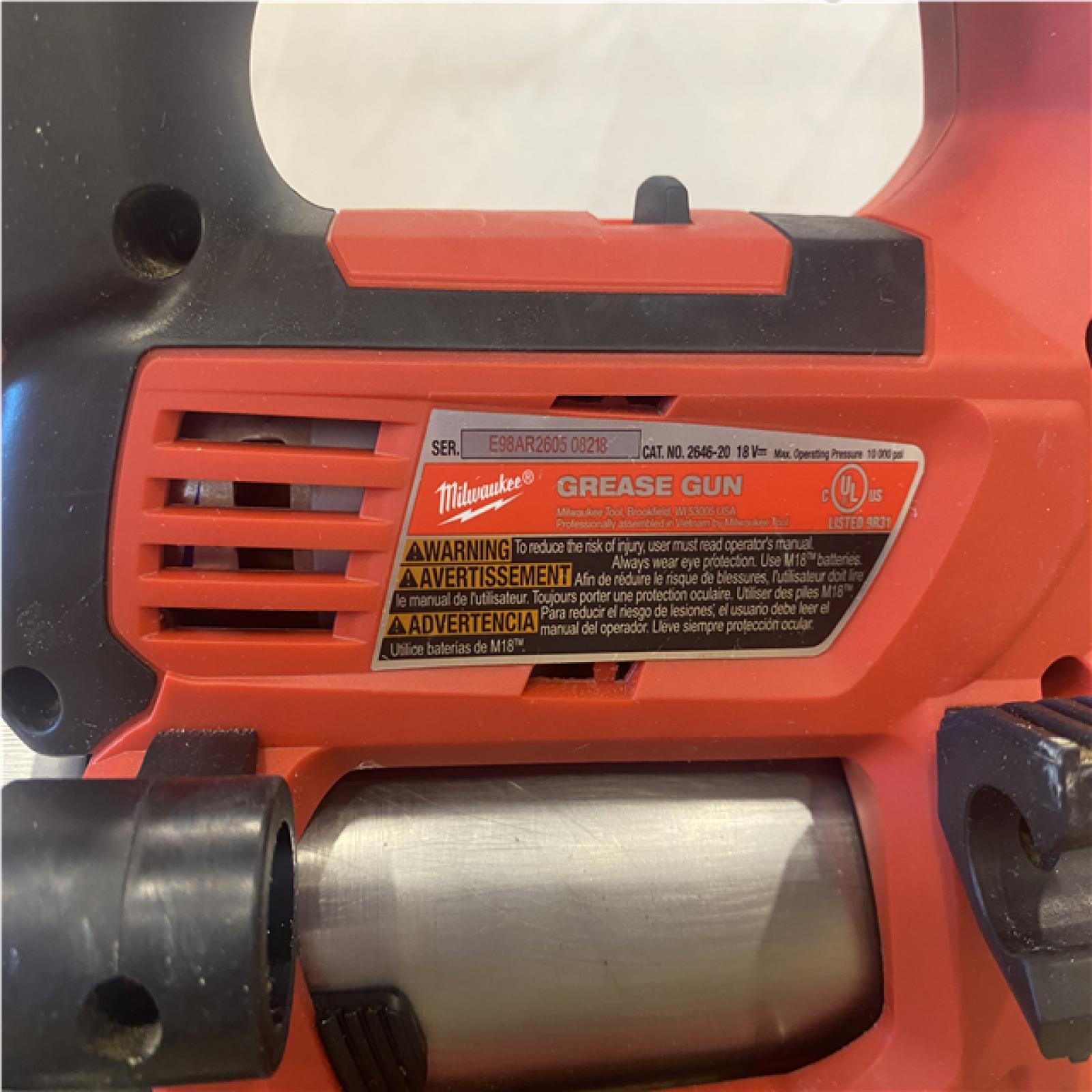 AS-IS  Milwaukee 18V Lithium-Ion Cordless Grease Gun 2-Speed (Tool-Only)