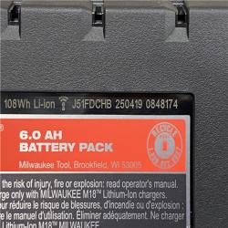 AS-IS Milwaukee 18-Volt Lithium-Ion High Output Battery Starter Kit with Two 6.0 Ah Battery and Charger