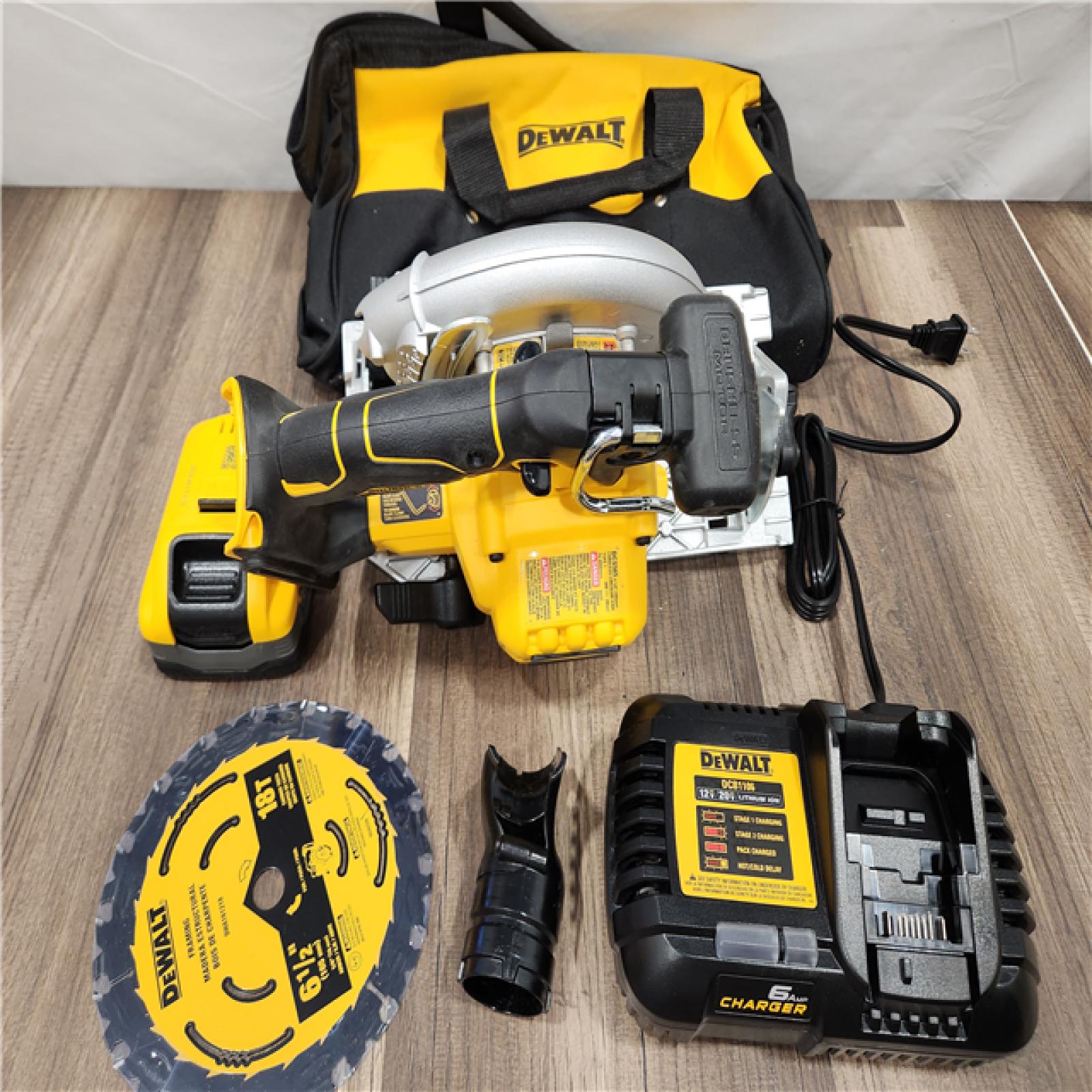 AS-IS - DEWALT 20V MAX Lithium-Ion Cordless Brushless 6-1/2 in. Circular Saw Kit with 5.0 Ah Battery and Charger