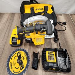 AS-IS - DEWALT 20V MAX Lithium-Ion Cordless Brushless 6-1/2 in. Circular Saw Kit with 5.0 Ah Battery and Charger