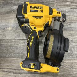 AS-IS DEWALT 20V MAX Lithium-Ion 15-Degree Electric Cordless Roofing Nailer Kit