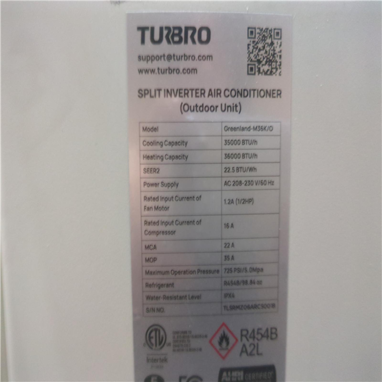 CALIFORNIA AS-IS TURBO SPLIT INVERTER AIR CONDITIONER (OUTDOOR UNIT)