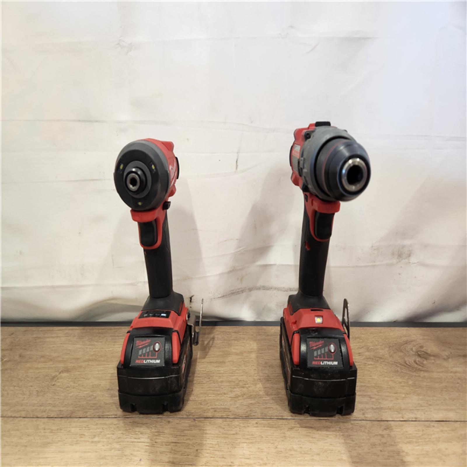 AS-IS- Milwaukee  FUEL 18V Lithium-Ion Brushless Cordless Hammer Drill and Impact Driver Combo Kit