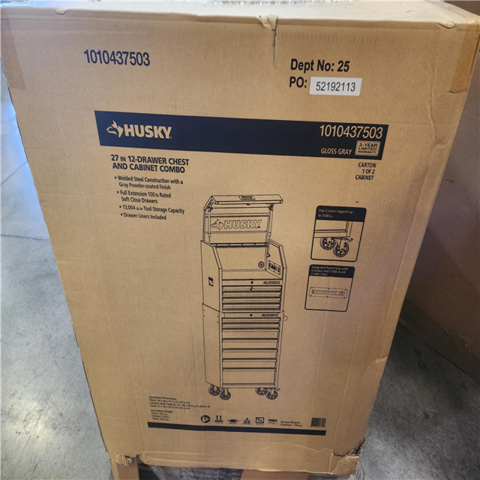 Phoenix Husky Tool Storage 27 in. W Standard Duty Gray Tool Chest Combo