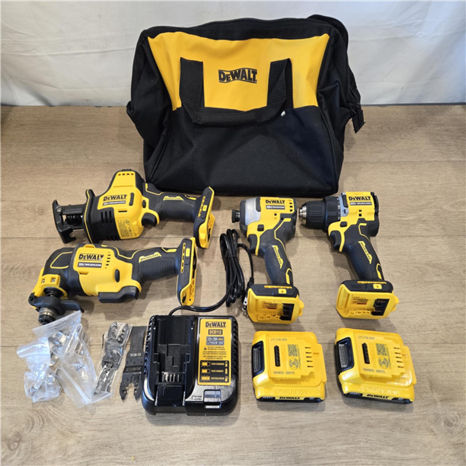 AS-IS DEWALT ATOMIC 20V Cordless (4-Tool) Combo Kit