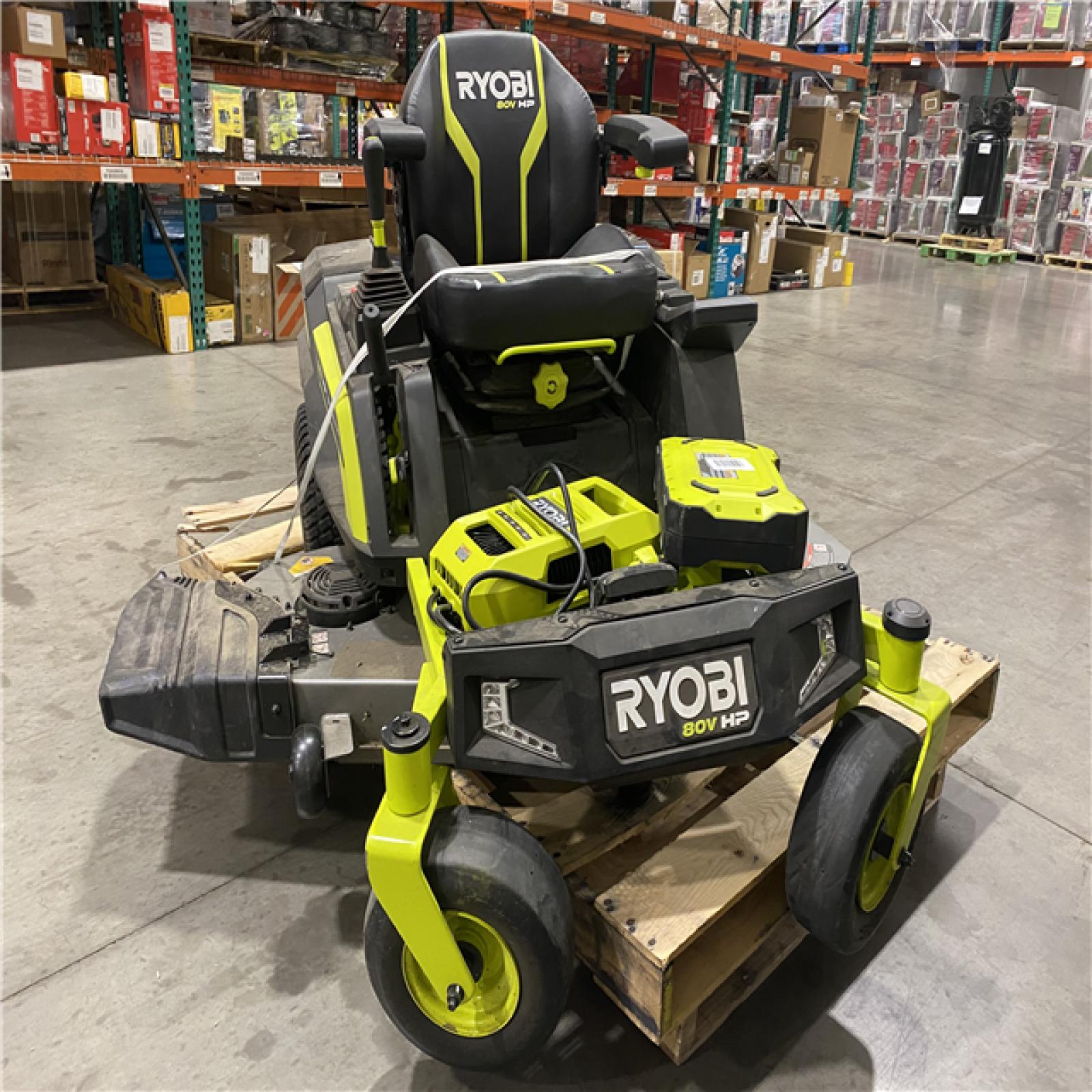Dallas Location - As-Is RYOBI 80V HP Brushless 54 in. Battery Electric Cordless Zero Turn Riding Mower (1) 80V Batteries  and Charger