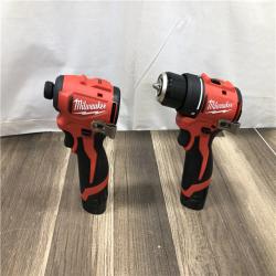 AS-IS Milwaukee 12-Volt Lithium-Ion Brushless Cordless Subcompact Drill and Impact Driver Combo Kit