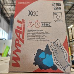 Phoenix Location NEW Wypall GeneralClean X60 Cloths Multi-Task Cleaning Wipes (34790), Strong and Absorbent Towels, White 126 Sheets Per Box Pallet (28-Boxes)