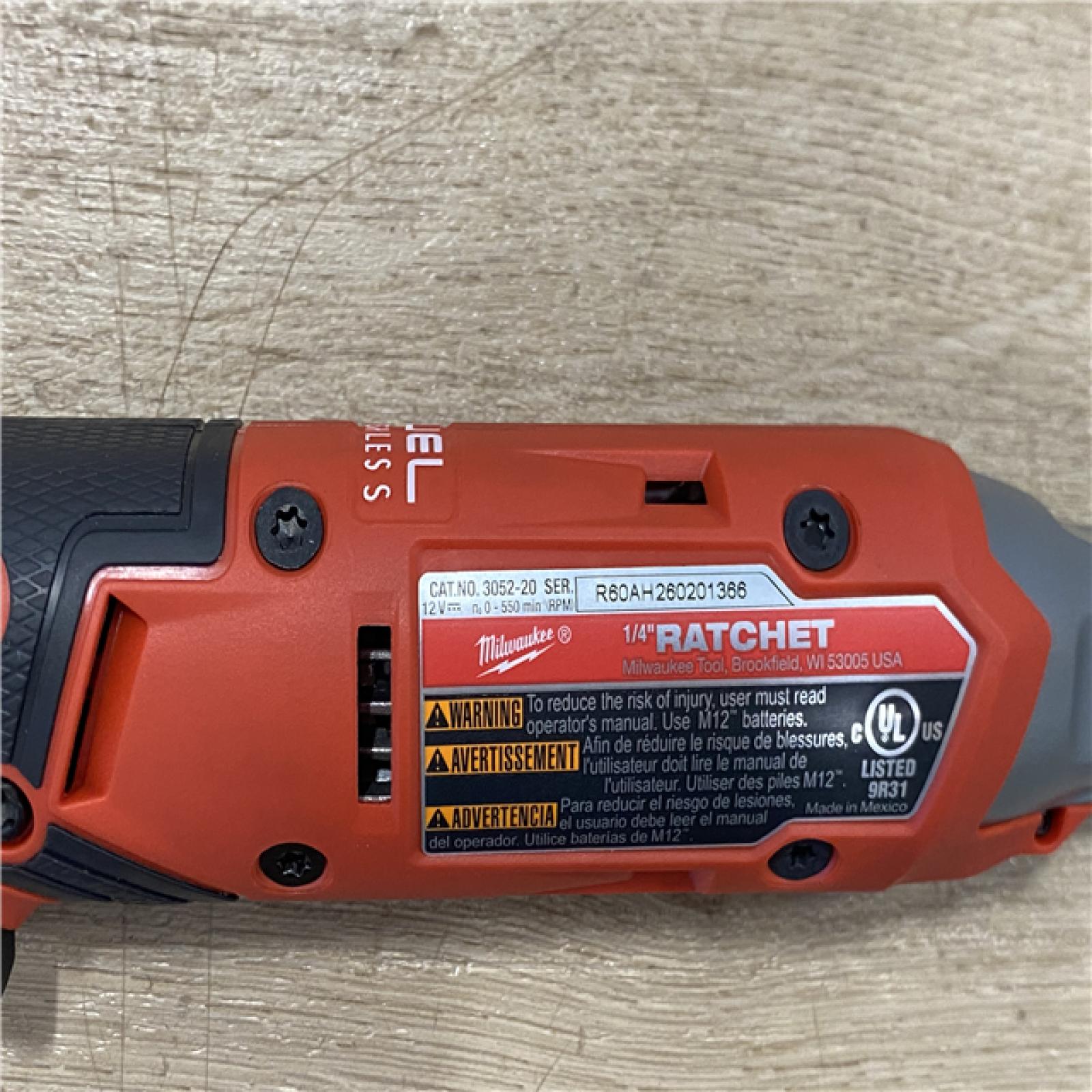AS-IS Milwaukee FUEL 12-Volt Lithium-Ion Brushless Cordless High Speed 3/8 in. Ratchet (Tool-Only)