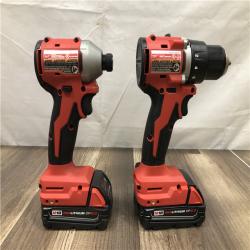 AS-IS Milwaukee 18V Lithium-Ion Brushless Cordless Compact Drill/Impact Combo Kit