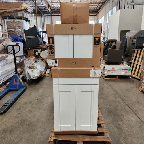 Phoenix Location Hampton Bay Assembled Kitchen Cabinet in Satin White Pallet (4 Cabinets)