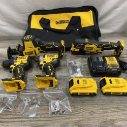 AS-IS DEWALT ATOMIC 20-Volt Lithium-Ion Cordless Brushless (4-Tool) Combo Kit