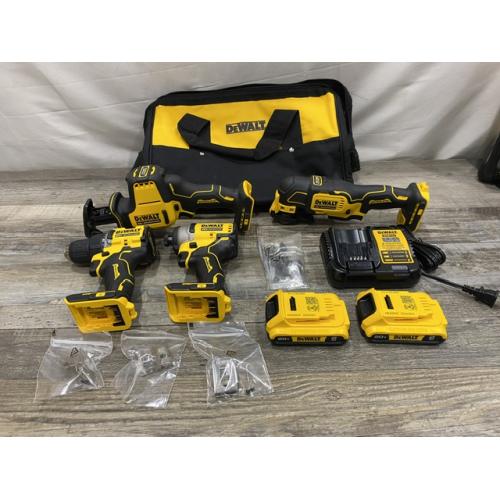 AS-IS DEWALT ATOMIC 20-Volt Lithium-Ion Cordless Brushless (4-Tool) Combo Kit