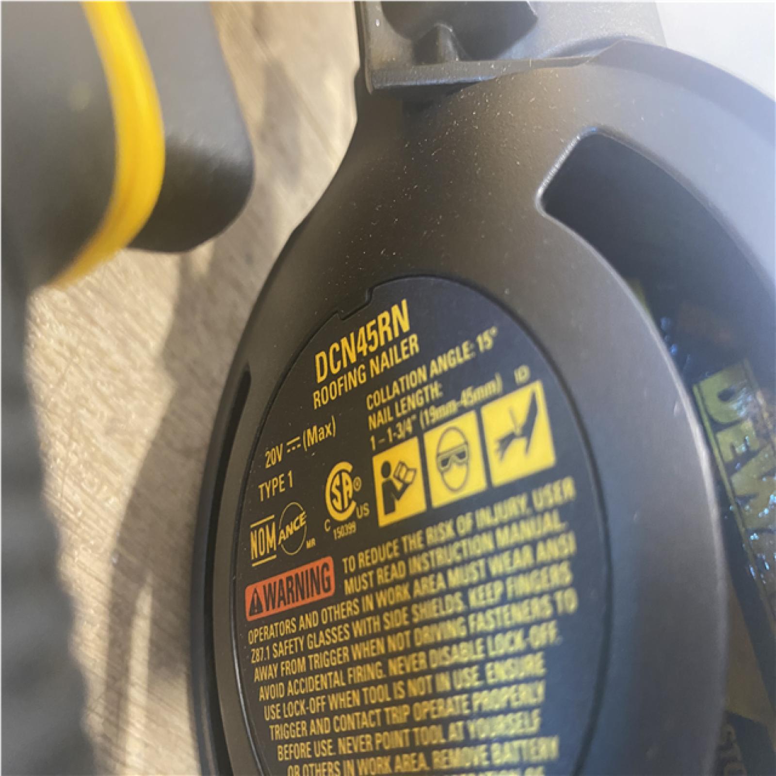 AS-IS DEWALT 20V MAX 15-Degree Electric Cordless Roofing Nailer (Tool Only)