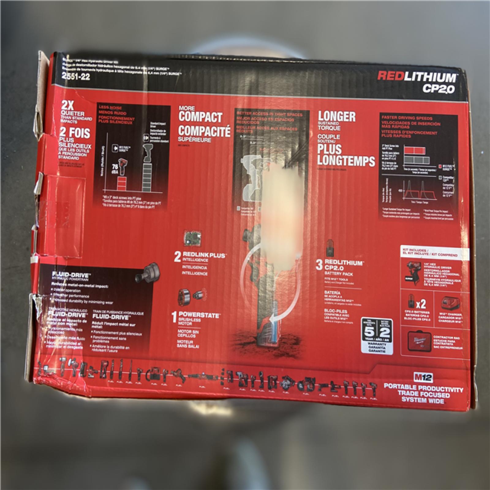 NEW! - Milwaukee M12 FUEL SURGE 12V Lithium-Ion Brushless Cordless 1/4 in. Hex Impact Driver Compact Kit w/Two 2.0Ah Batteries  Bag
