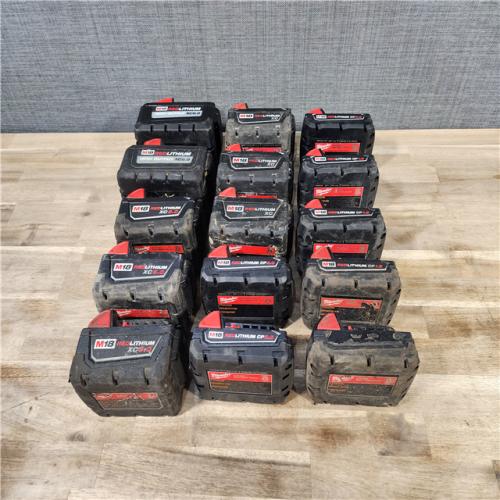 HOUSTON LOCATION - AS-IS MILWAUKEE BATTERY PACK QTY - 15