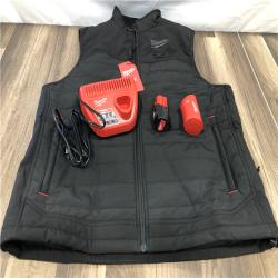 AS-IS Milwaukee Men's Large 12-Volt Lithium-Ion Cordless Axis Black Heated Vest Kit