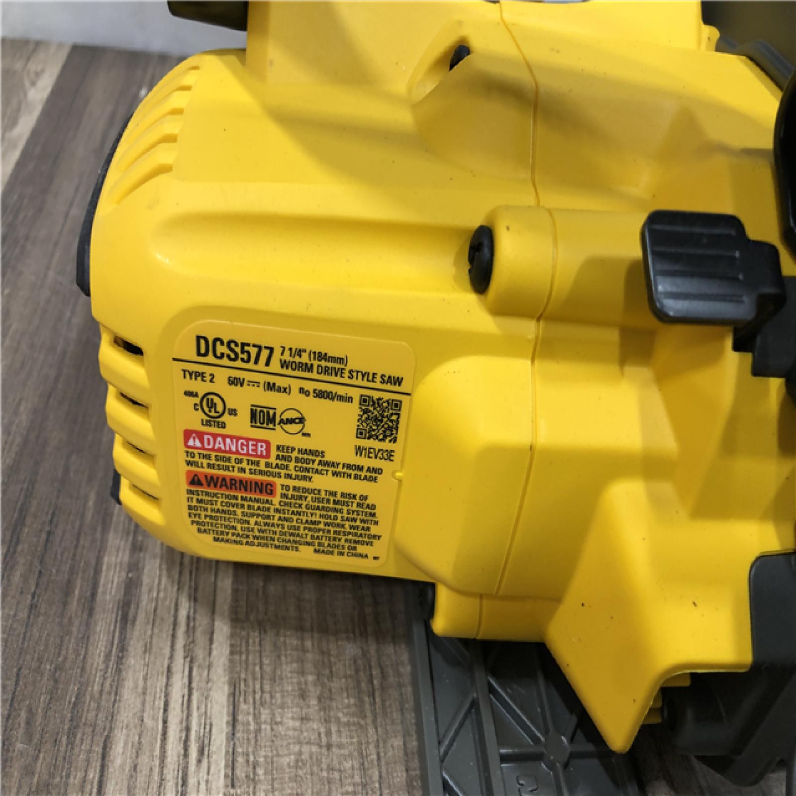 AS-IS DEWALT FLEXVOLT 60V MAX Cordless Brushless 7-1/4 in. Wormdrive Style Circular Saw (Tool Only)