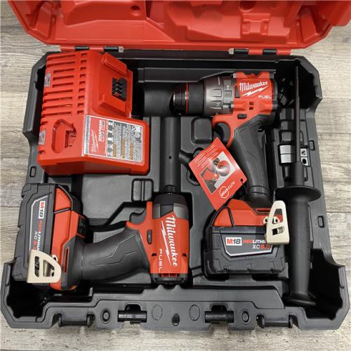 AS-IS Milwaukee FUEL 18V Lithium-Ion Brushless Cordless Hammer Drill and Impact Driver Combo Kit
