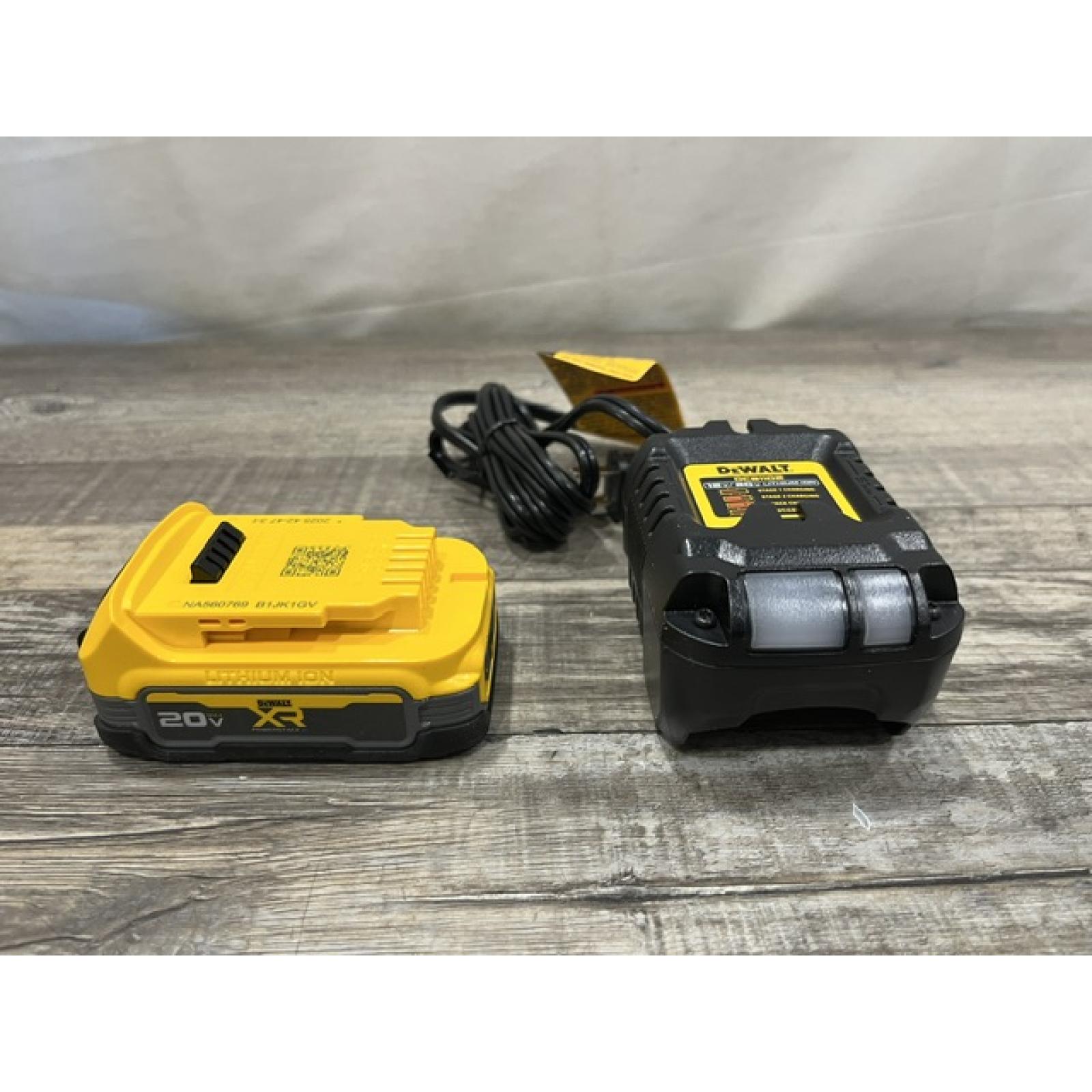 AS-IS DEWALT 20V MAX XR POWERSTACK Lithium-Ion Battery Starter Kit with 1.7Ah Battery and Charger