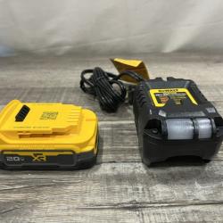 AS-IS DEWALT 20V MAX XR POWERSTACK Lithium-Ion Battery Starter Kit with 1.7Ah Battery and Charger