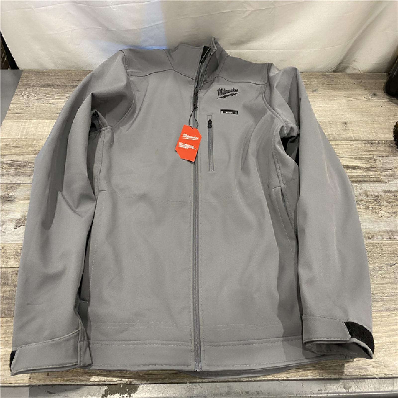 AS-IS Milwaukee Men's Large 12-Volt Lithium-Ion Cordless Tough Shell Gray Heated Jacket Kit