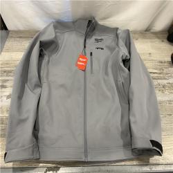AS-IS Milwaukee Men's Large 12-Volt Lithium-Ion Cordless Tough Shell Gray Heated Jacket Kit