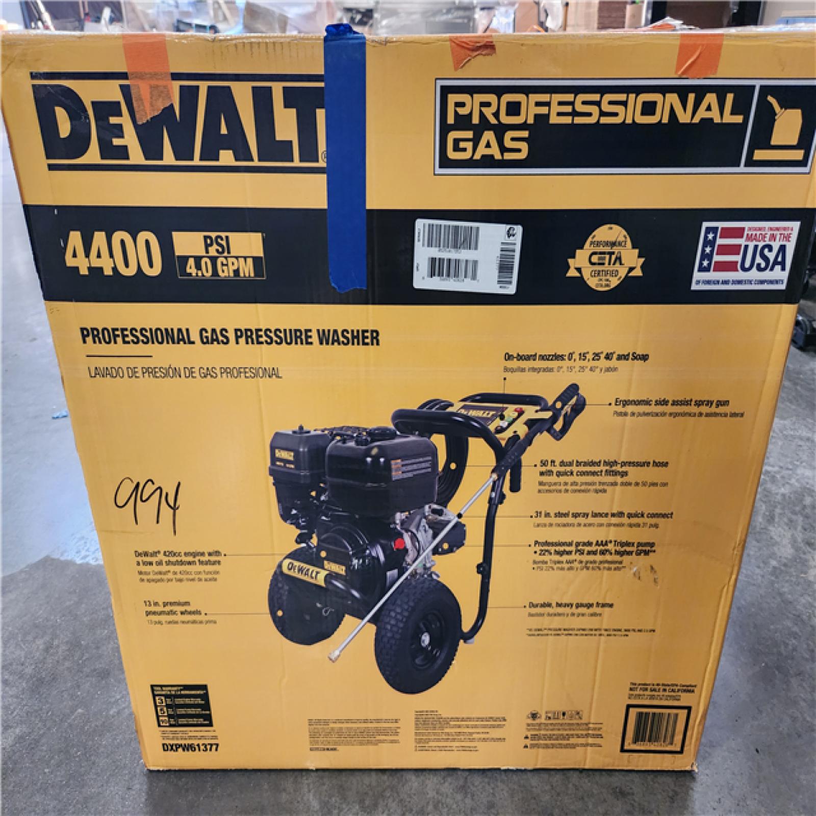 Phoenix NEW DEWALT 4400 PSI 4.0 GPM Cold Water Gas Pressure Washer (No Gun)