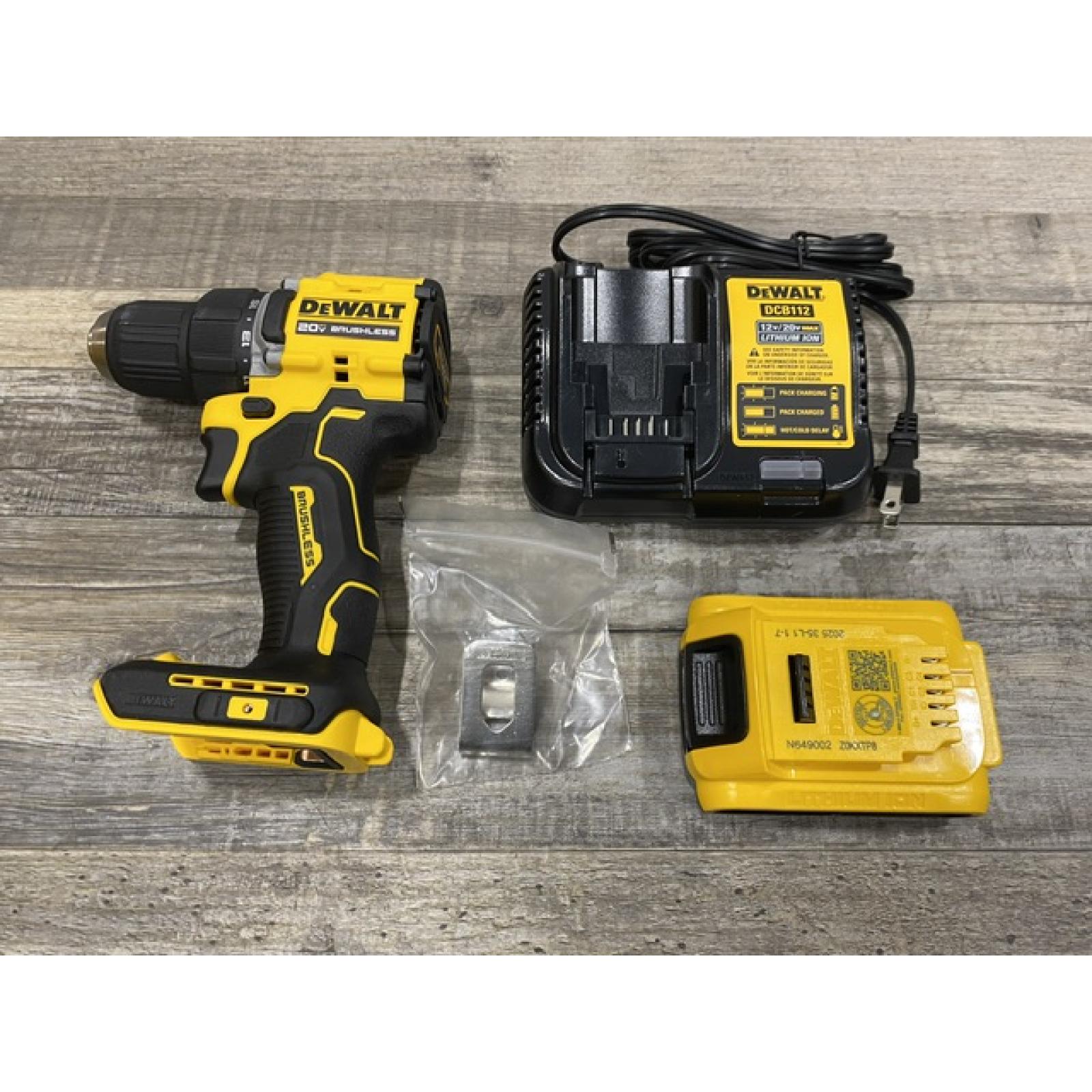AS-IS DEWALT Atomic 20V Lithium-Ion Cordless Compact 1/2 in. Drill/Driver Kit