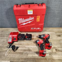 HOUSTON LOCATION - AS-IS Milwaukee M18 FUEL 18-Volt Lithium-Ion Brushless Cordless Hammer Drill & Impact Driver Combo Kit (2-Tool) w/(2) 5Ah Batteries