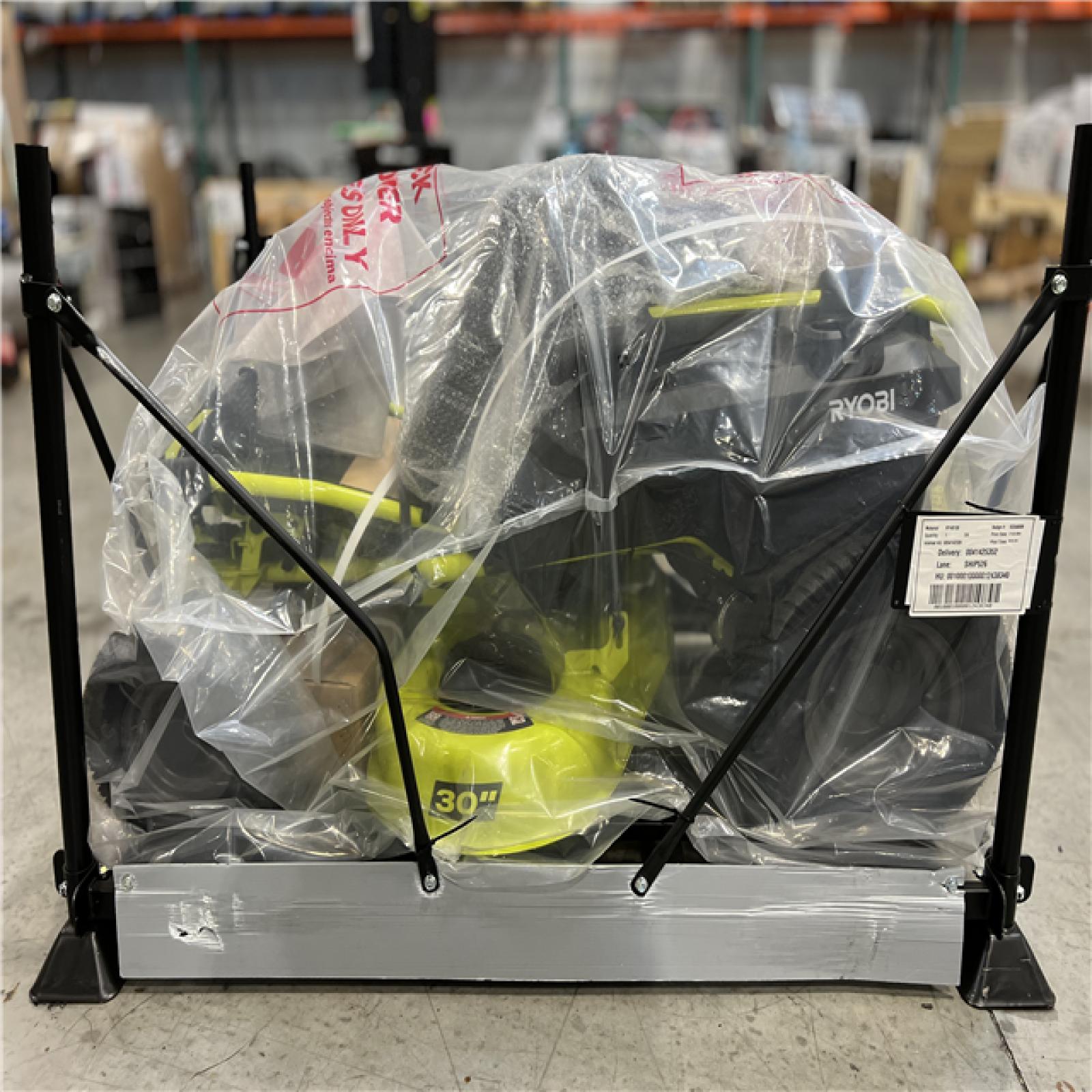 DALLAS LOCATION - RYOBI 48V Brushless 30 in. 50 Ah Battery Electric Rear Engine Riding Mower