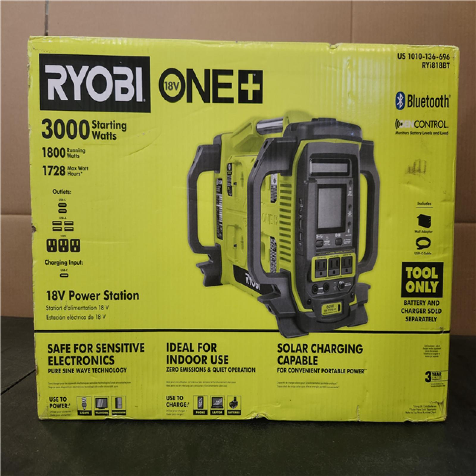 Phoenix NEW RYOBI 18V ONE+ 1800-Watt Portable Battery Inverter Power Station/8-Port Charger (Tool Only)