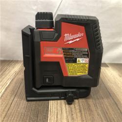 AS-IS Milwaukee Green 100 ft. Cross Line and Plumb Points Rechargeable Laser Level