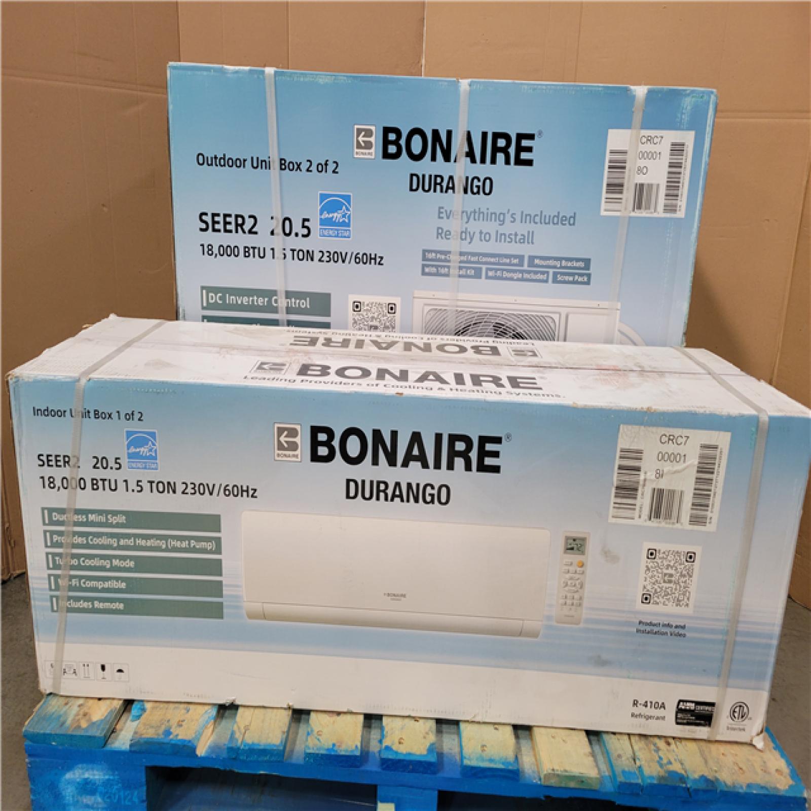 California NEW Bonaire Durango Split Air Conditioner (Damaged Boxes)