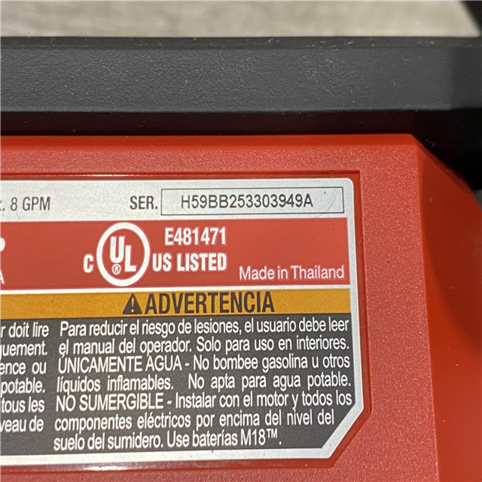 AS-IS Milwaukee 18-Volt 1/4 HP Lithium-Ion Cordless Transfer Pump (Tool Only)