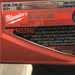 AS-IS Milwaukee FUEL 18-Volt Lithium-Ion Brushless Cordless 18-Gauge 1/4 in. Narrow Crown Stapler (Tool-Only)