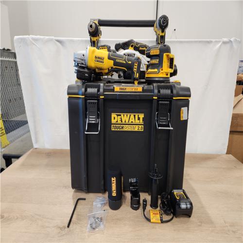 AS-IS- DEWALT 20V Lithium-Ion Cordless 6-Tool Combo Kit with 5.0 Ah and 2.0 Ah Batteries  Charger and Tough System 2.0 Rolling Toolbox