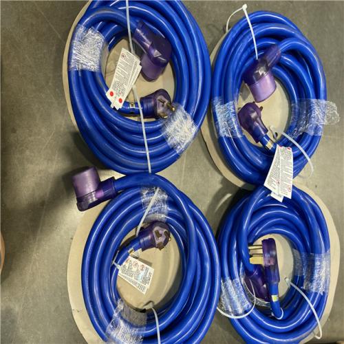 AS-IS - Southwire 25 ft. STW 8/3 Weather Resistant Electrical Extension Cord, Blue (4 UNITS)