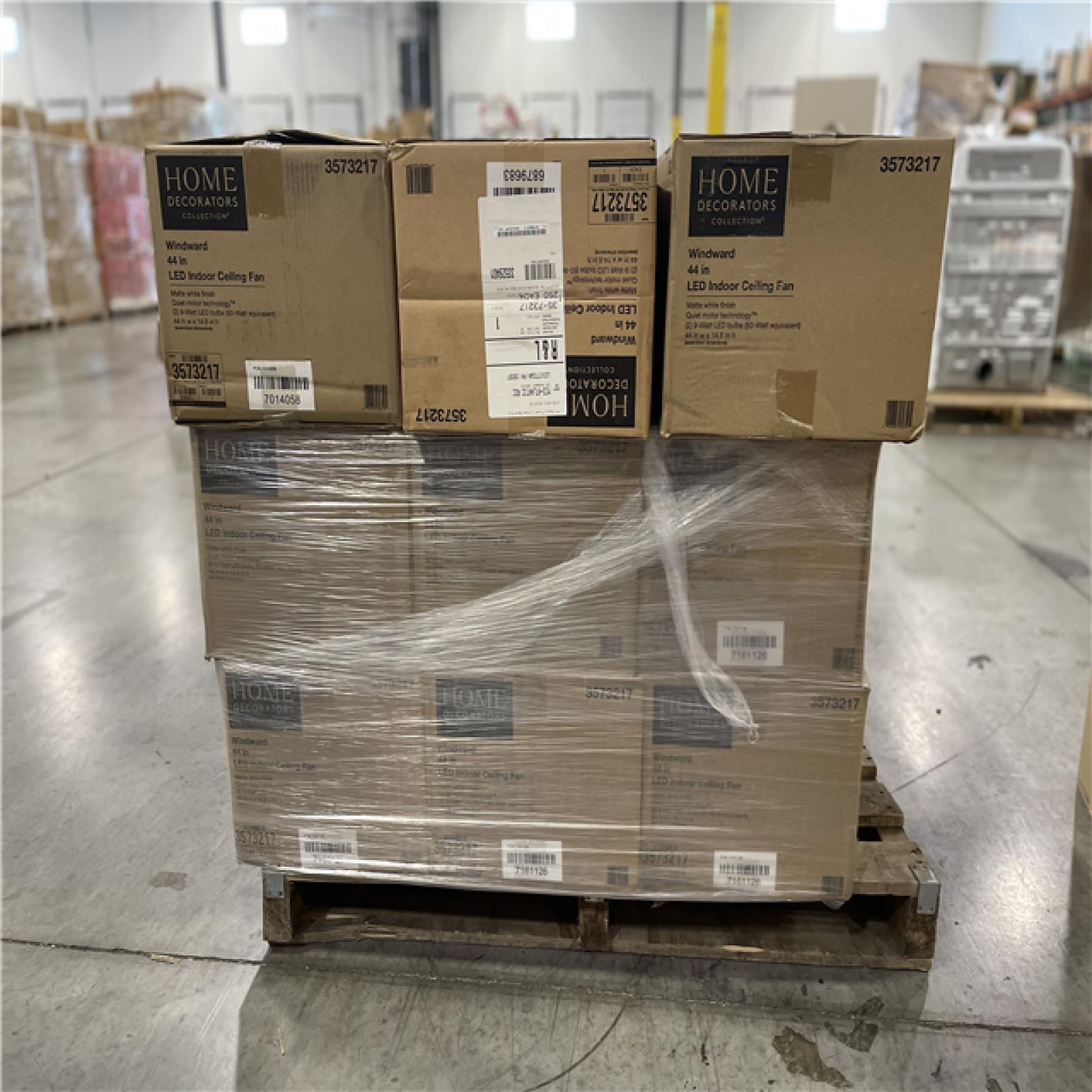 DALLAS LOCATION- HOME DECORATORS COLLECTION WINDWARD 44IN. LED INDOOR CEILING FAN PALLET (24 UNITS)