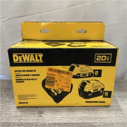 NEW - DEWALT 20V MAX Lithium-Ion Battery Kit with 5.0Ah and 2.0Ah Battery and Charger