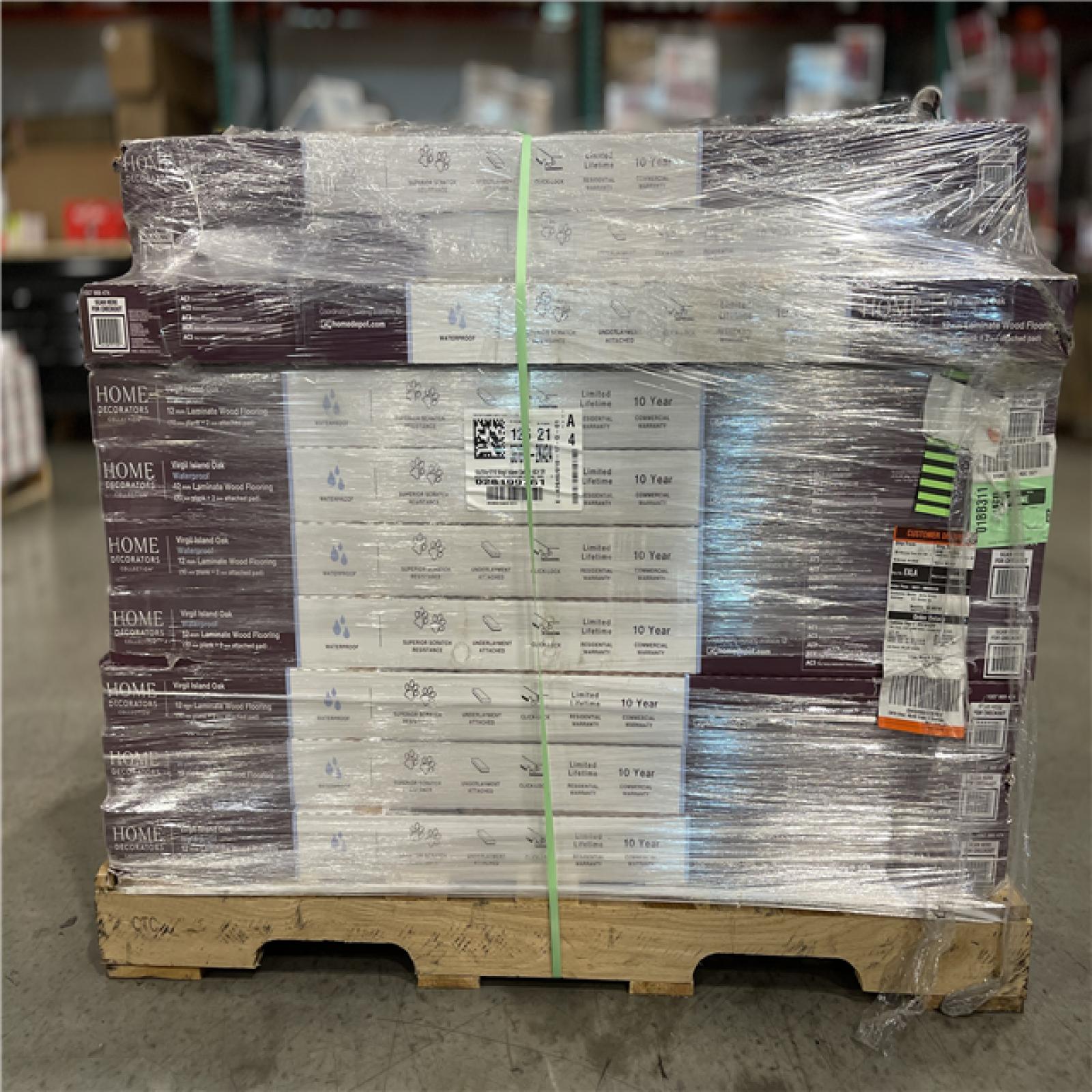 DALLAS LOCATION- Home Decorators Collection Virgil Island Oak 12 mm T x 8 in. W Waterproof Laminate Wood Flooring PALLET (28 CASES)