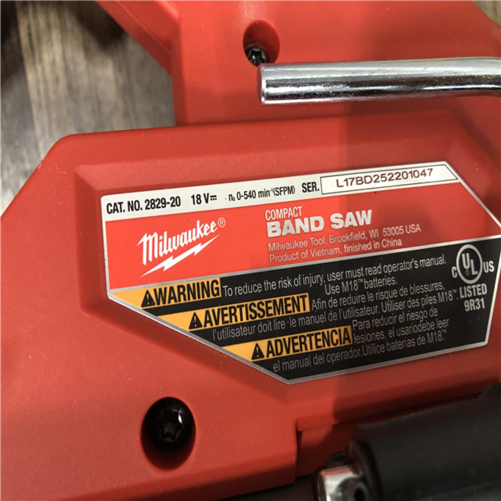 AS-IS Milwaukee  FUEL 18V Lithium-Ion Brushless Cordless Compact Bandsaw (Tool-Only)