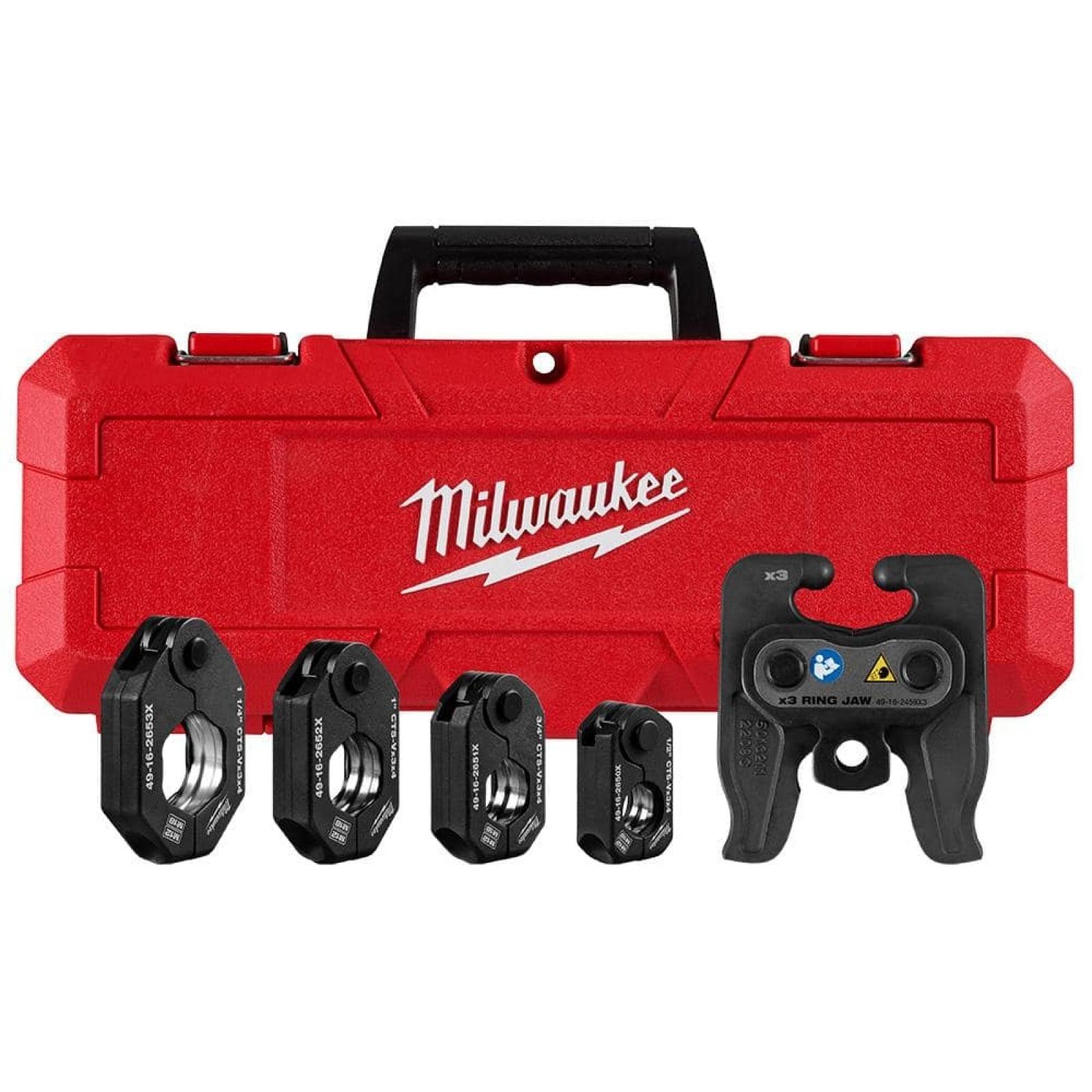 NEW - Milwaukee 1/2 in. - 1-1/4 in. CTS-V Pivoting Press Ring Kit for FORCE LOGIC Press Tool